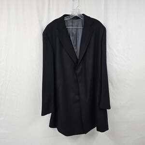 Paul Betenly Kingston Men's Black 100% Wool Overcoat Topcoat 48L Italian Cloth